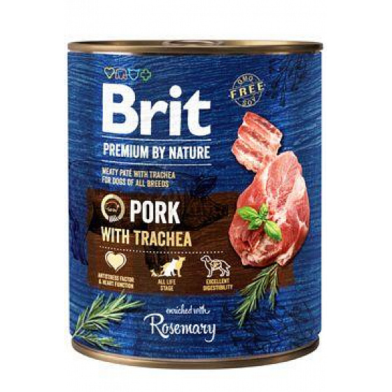 Brit Premium Dog by Nature Cons Sertéshús és légcső 800g