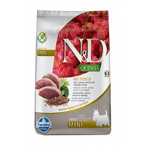N&D Quinoa DOG ivartalanított kacsa&Brokkoli&sp. Mini 2,5kg