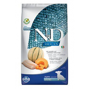 N&D OCEAN DOG Puppy Mini tőkehal és sütőtök&dinnye 2,5kg