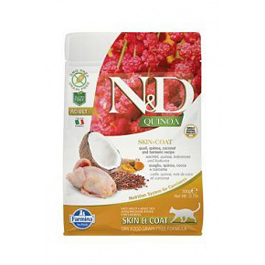 N&D Quinoa CAT Skin & Coat fürj és kókusz 300g