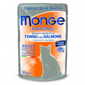 MONGE NATURAL tonhal zselében lazaccal macskáknak 80 g