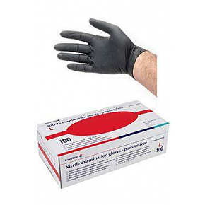 CVET nitril kesztyű L/100db, por nélkül, fekete