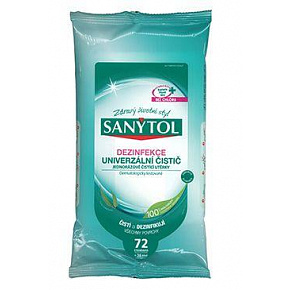 SANYTOL fertőtlenítő/univerzális törlőkendők 72db