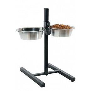 Rozsdamentes acél tál állvány állítható+2 tál kutya 1,5L Zolux Rozsdamentes acél tál állvány állítható+2 tál kutya 1,5L Zolux