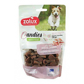 Csemege kutya CANDIES Mini sonka csont kalcium 150g Zolux