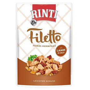 Rinti Dog Filetto zsebcsirke + bárány zselében 100g Rinti Dog Filetto zsebcsirke + bárány zselében 100g
