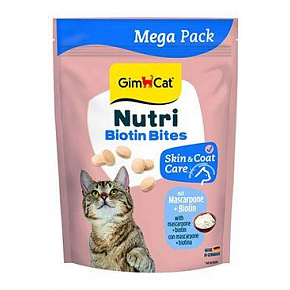 GimCat Nutri Biotin Bites tabletták mascarponéval 425g GimCat Nutri Biotin Bites tabletták mascarponéval 425g