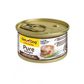 GimDog Pure Delight konz. csirke marhahússal 85g GimDog Pure Delight konz. csirke marhahússal 85g