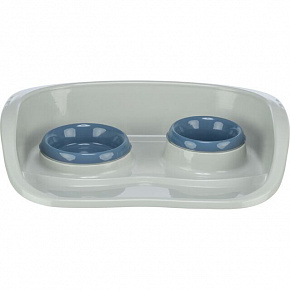 Műanyag rúd 2 tállal (0,25 l/9cm és 0,3 l/11cm), 46x11x30 cm, szürke/változatos Műanyag rúd 2 tállal (0,25 l/9cm és 0,3 l/11cm), 46x11x30 cm, szürke/változatos