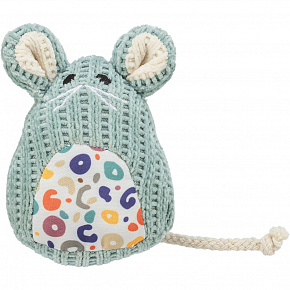 Szőtt ülő egér, macskamentával, 11 cm Szőtt ülő egér, macskamentával, 11 cm