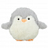 Karácsonyi pingvin, hang nélkül, 16 cm, plüss, fehér/szürke