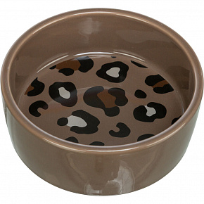 Keramická miska LEO, 0,3 l/ 12 cm, hnědá/leopardí Keramická miska LEO, 0,3 l/ 12 cm, hnědá/leopardí