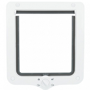 Macskaajtó XL, alagúttal, 4-utas, 24x28cm, fehér Macskaajtó XL, alagúttal, 4-utas, 24x28cm, fehér