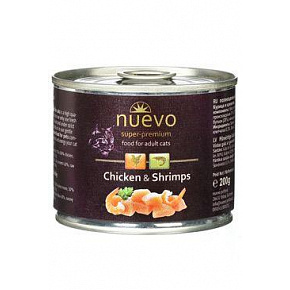 Nuevo macska felnőtt Csirke és garnélarák hátrányok. 200g Nuevo macska felnőtt Csirke és garnélarák hátrányok. 200g