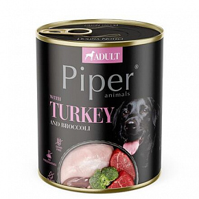 NEW PIPER pulykával és brokkolival, konzerv kutyáknak 800 g