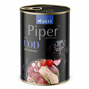 NEW PIPER tőkehalas és paradicsomos kutyakonzerv, 400 g NEW PIPER tőkehalas és paradicsomos kutyakonzerv, 400 g