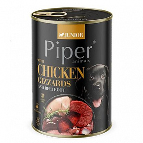 NEW PIPER JUNIOR csirkegyomorral és céklával, kölyökkutyáknak szánt konzerv, 400 g NEW PIPER JUNIOR csirkegyomorral és céklával, kölyökkutyáknak szánt konzerv, 400 g
