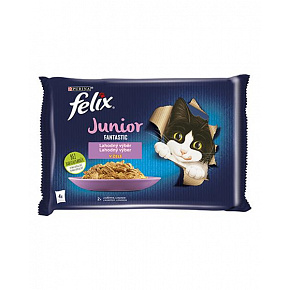 Nestlé FELIX Fantastic cat Multipack junior csirke és lazac zselés kapszula 4x85 g Nestlé FELIX Fantastic cat Multipack junior csirke és lazac zselés kapszula 4x85 g