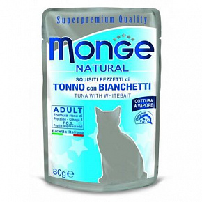 MONGE NATURAL tasak tonhal zselében heringgel macskáknak 80 g MONGE NATURAL tasak tonhal zselében heringgel macskáknak 80 g