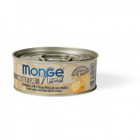 MONGE NATURAL tonhal csirkemellel és kukoricával macskáknak 80 g MONGE NATURAL tonhal csirkemellel és kukoricával macskáknak 80 g
