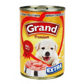 GRAND Dog konz. Premium Puppy csirkedarabok 405g GRAND Dog konz. Premium Puppy csirkedarabok 405g