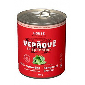 Louie Dog konz. Sertéshús spenóttal és prebiotikumokkal 800g Louie Dog konz. Sertéshús spenóttal és prebiotikumokkal 800g
