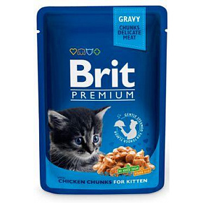 Brit Premium Cat pocket Csirke darabok cicáknak 100g Brit Premium Cat pocket Csirke darabok cicáknak 100g