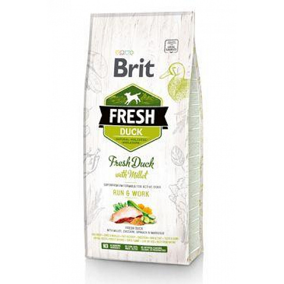 Brit Fresh Dog Kacsa és köles Active Run & Work 2,5kg