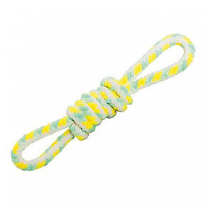 Puha kötött húzójáték "nyolcas" 24 cm, pisztácia, sárga, fehér, HipHop Dog PLUSH