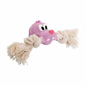 MINI kutyafej pamut súlyzóval, hanggal, 5x18 cm, rózsaszín/természetes, HipHop Dog MINI kutyafej pamut súlyzóval, hanggal, 5x18 cm, rózsaszín/természetes, HipHop Dog