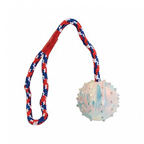 Természetes kemény gumiból készült dobólabda 6/30 cm, kötéllel, HipHop Dog