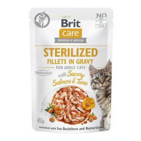 Brit Care Macskafilé mártásban Steril. Lazac és tonhal 85g