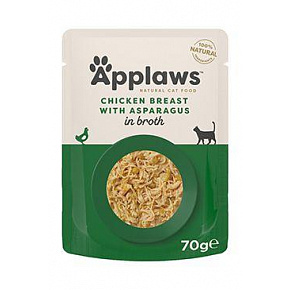 Applaws Cat tasak Adult Broth csirke.mell és spárga 70g
