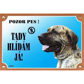 Színes jel Figyelem kutya, brazil Fila