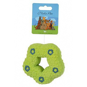 Játék kutya Donut sípoló 9cm latex vegyes színek 1db