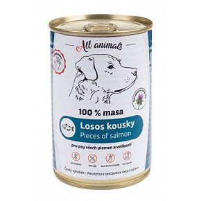 All Animals DOG konz. Lazac darabok 400g