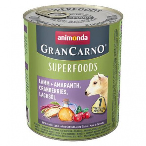 GRANCARNO Superfoods bárány, amarant, áfonya, szarvasbika.olaj 800 g kutyáknak