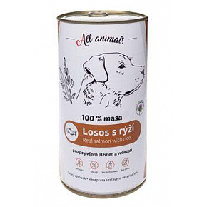 All Animals DOG konz. Lazac darált rizzsel 1200g