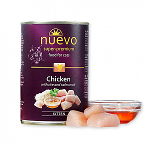 NUEVO cat Kitten Chicken bal. 6 x 400 g-os konzervdoboz