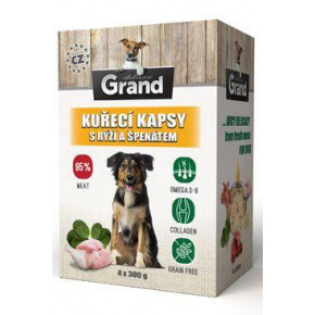 GRAND kapszulák. deluxe kutyacsirke rizzsel és spenóttal. 4x300g