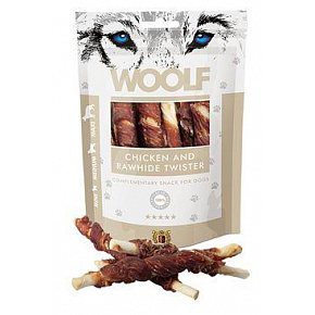 Woolf Dog Chicken & Rawhide Twister 100 g kutyasnack
