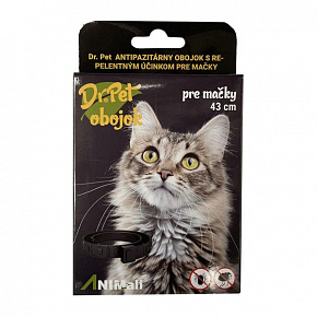 A nyakörvet dr.Pet macskáknak 43 cm antiparazita BLACK repellens hatású (kullancs és bolha taszító nyakörv macskáknak)