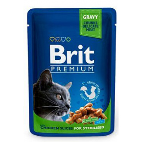 BRIT Premium macska tasak Sterilised Chicken Slice 100 g