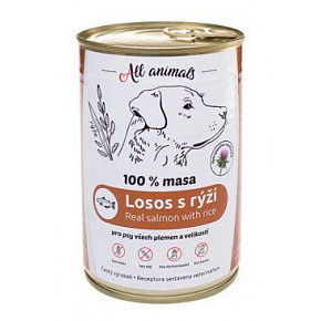 All Animals DOG konz. Lazac darált rizzsel 400g All Animals DOG konz. Lazac darált rizzsel 400g