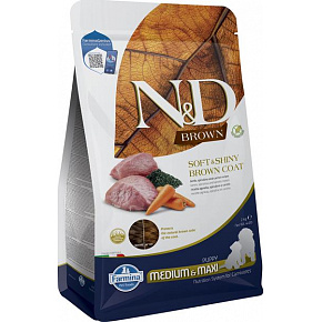 Farmina N&D kutya BROWN (GF) kölyök közepes/nagy, bárány, spirulina és sárgarépa, 2 kg
