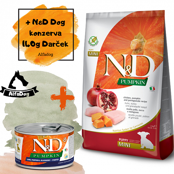 N&D Pumpkin DOG Puppy Mini csirke és gránátalma 7kg