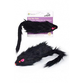 Játék macska Egér fekete szőrös 15cm Játék macska Egér fekete szőrös 15cm