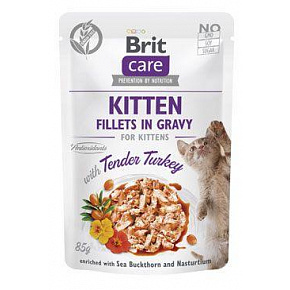 Brit Care Cat Fillets in Gravy Kitten Tend.Pulyka 85g