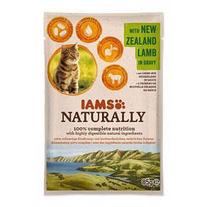 Iams Cat Adult Naturally tasak Bárány szószban 85g