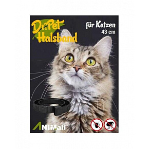 A nyakörvet dr.Pet macskáknak 43 cm antiparazita BLACK repellens hatású (kullancs és bolha taszító nyakörv macskáknak)